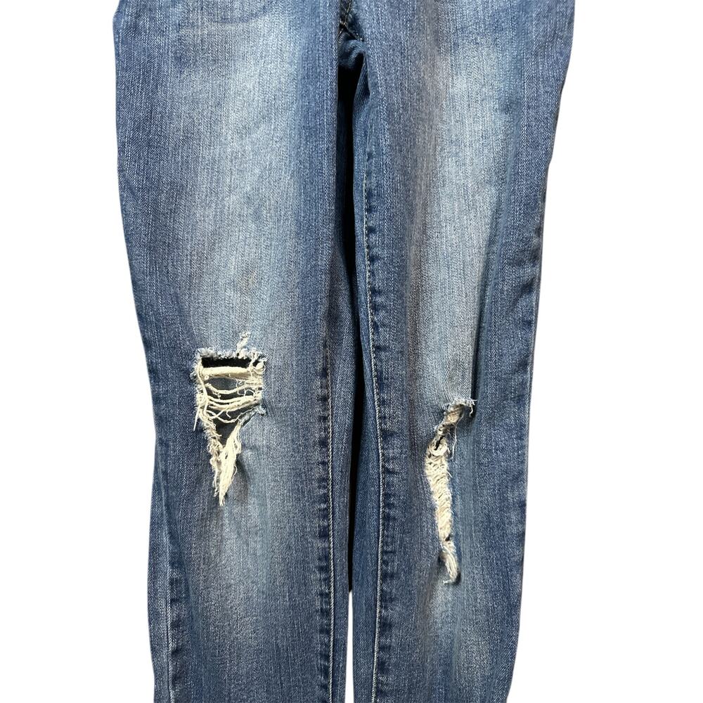 True Craft Blue Jean Denim Distressed Long Pants Adjustable Overall Bibs Size 3 - Picture 2 of 8
